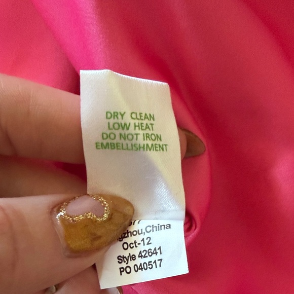 Lilly Pulitzer Strapless Pink and Gold Dress Size 4 - Picture 4 of 7